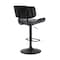 Armen Living Brooklyn Adjustable Swivel Gray Faux Leather and Black Wood Bar Stool with Black Base LCBRBABLGR - alternate 10
